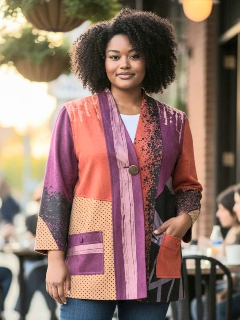 Ali Miles Burgundy and Plum Knit Top